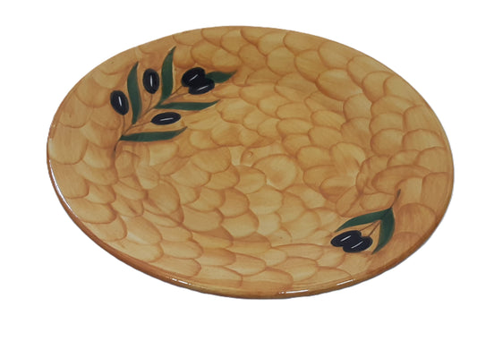 Spanish Ceramic Plates  24cm - Olive Design