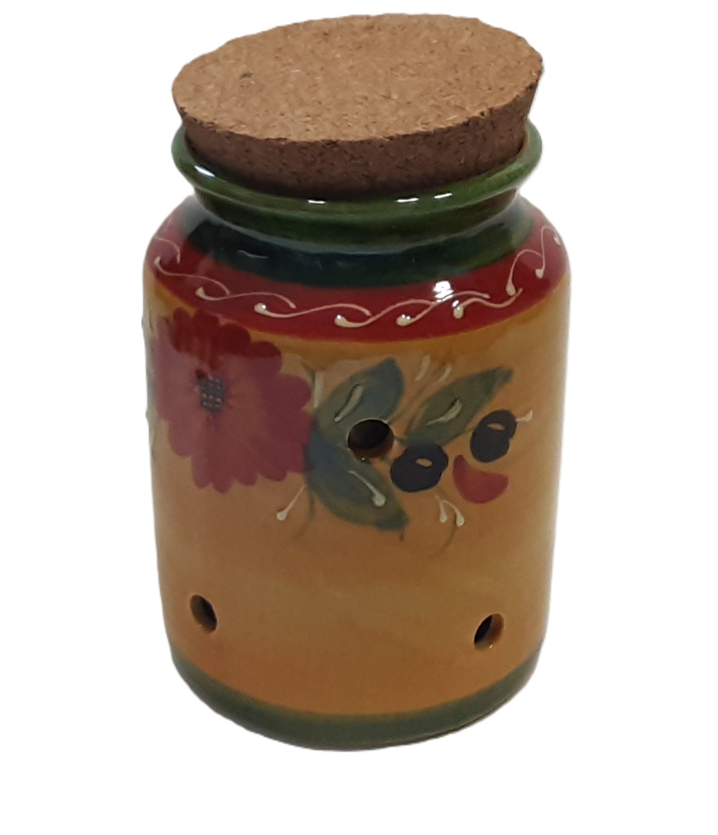 Spanish Kitchen Garlic Storage Jar  with Cork Lid