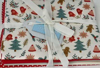 Fat Quarters: Gingerbread: Bundle of 5