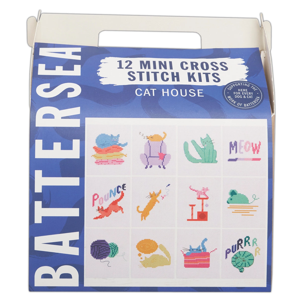 Battersea 12 Mini Cross Stitch Kit, Cat, Aida Fabric