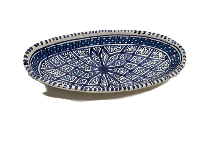 Handmade Tunisian  Oval Ceramic Dish