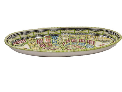Handmade Tunisian  Large Oval Ceramic Dish