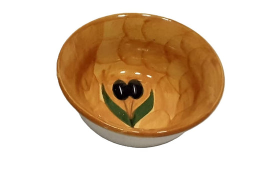 Handmade Small Deep Bowl - Olives Design
