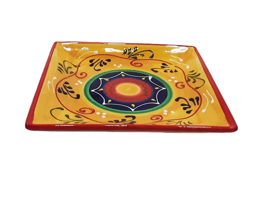 Handmade Spanish Square  Plate 21cm