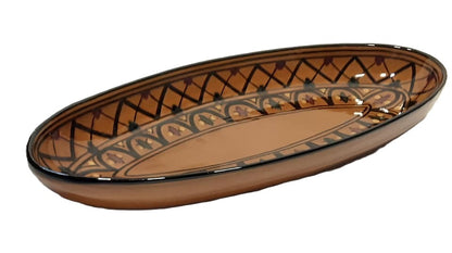 Handmade Tunisian  Large Oval Ceramic Dish