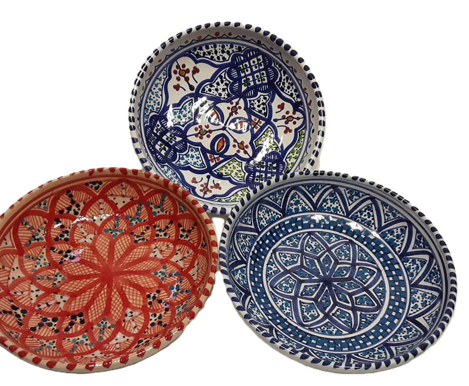 Hand-Painted Tunisian Ceramic Serving Dish