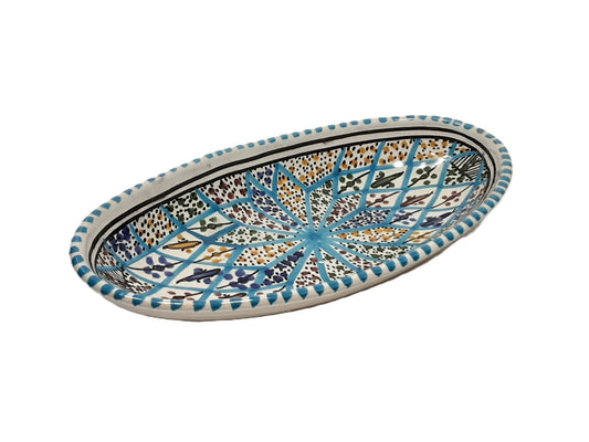 Handmade Tunisian  Oval Ceramic Dish
