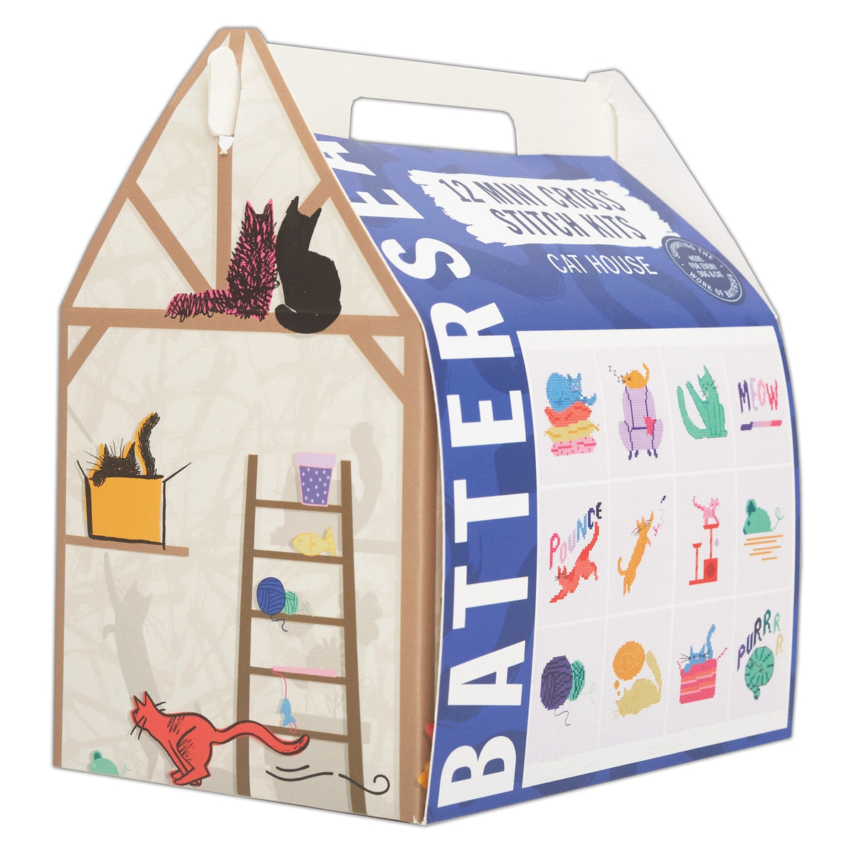 Battersea 12 Mini Cross Stitch Kit, Cat, Aida Fabric