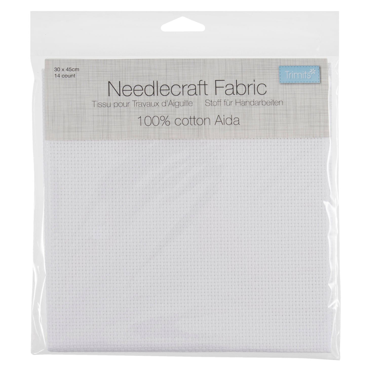 Needlecraft Fabric: Aida: 14 Count: 45 x 30cm: White