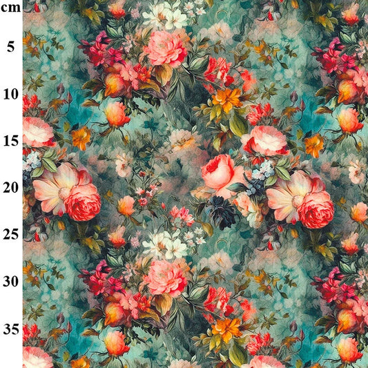 Cotton Poplin: Floral Designs Medium & Large