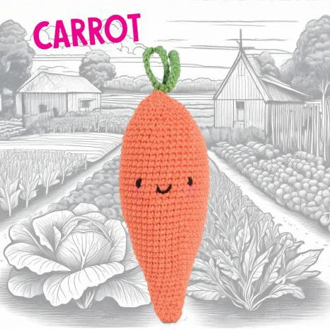 Knitty Critters - Pouch Pals - Fruit & Veg - Carrot