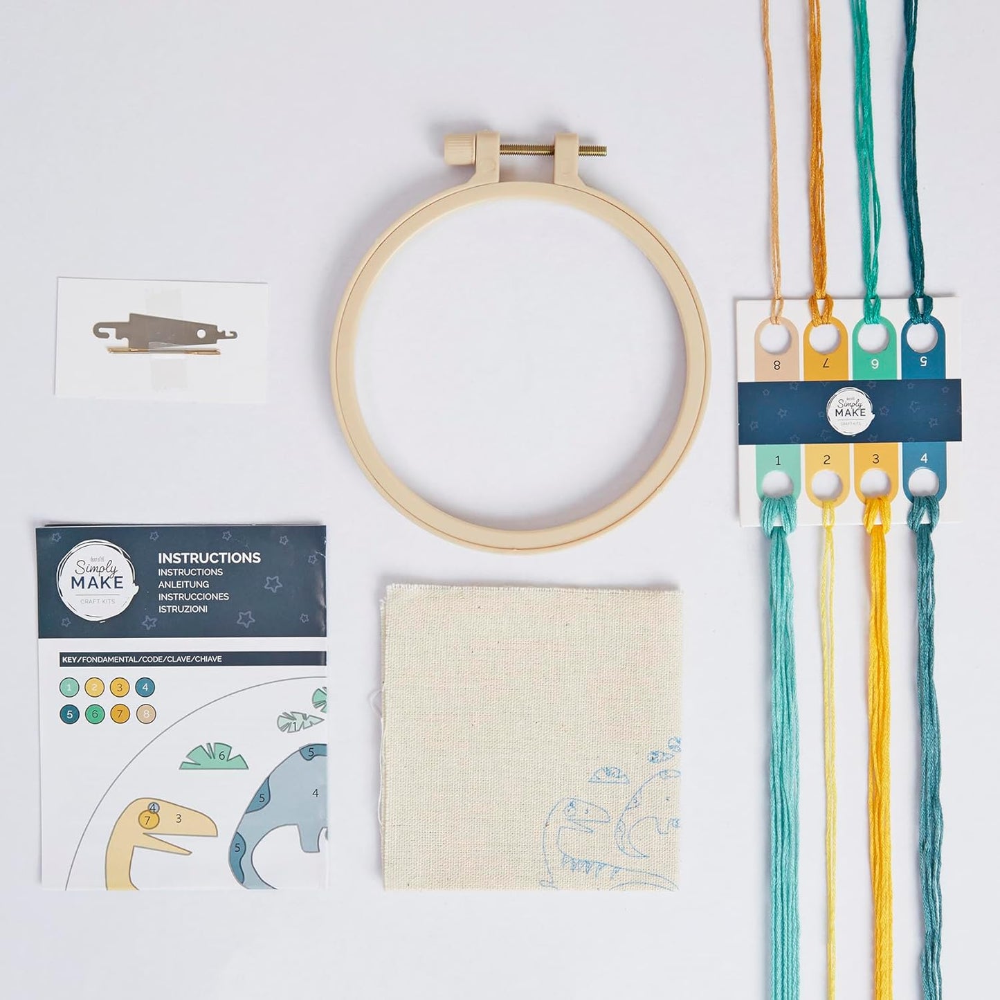 Embroidery By Numbers Dinosaurs Craft Kit