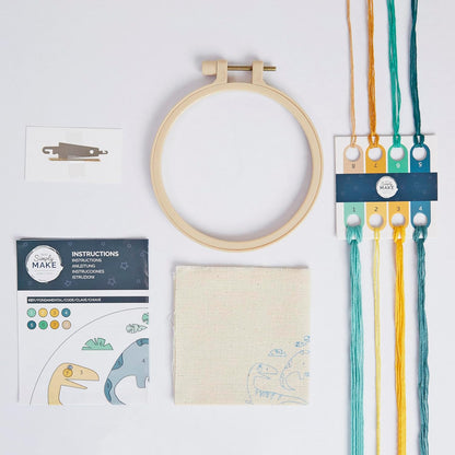 Embroidery By Numbers Dinosaurs Craft Kit
