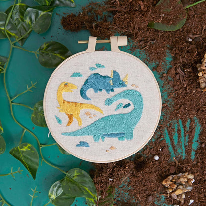Embroidery By Numbers Dinosaurs Craft Kit