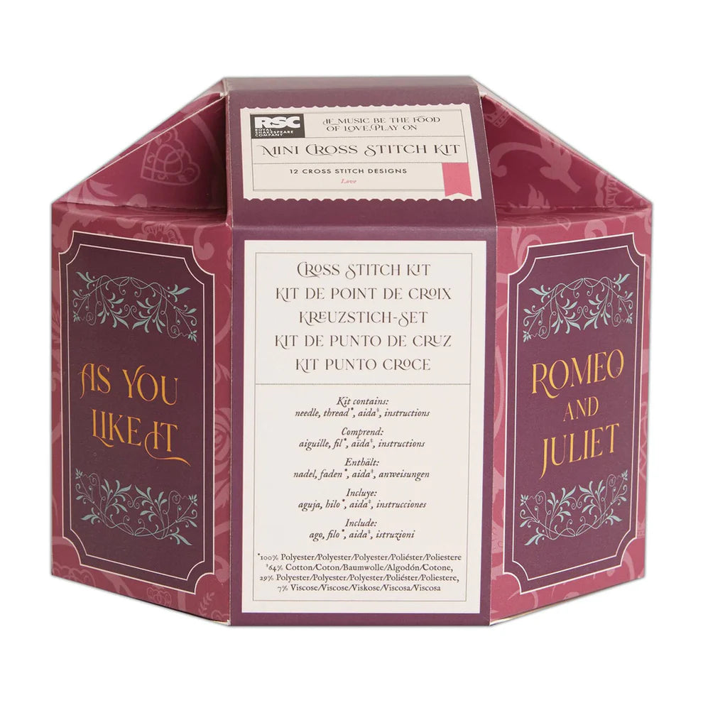 Royal Shakespeare Company 12 Mini Cross Stitch Kit, Love