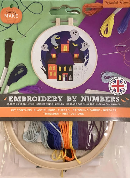 Embroidery By Numbers Kit, Haunted House