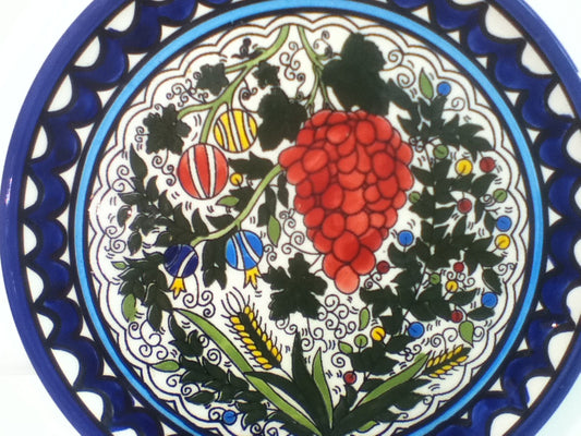 Handmade Ceramic Plate- Grapes Design