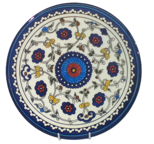 Handmade Palestinian Ceramic Plate- 26cm