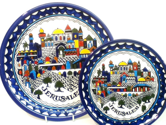 Handmade Ceramic Plate- Jerusalem Design