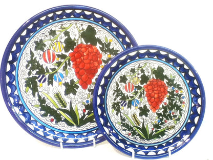 Handmade Ceramic Plate- Grapes Design