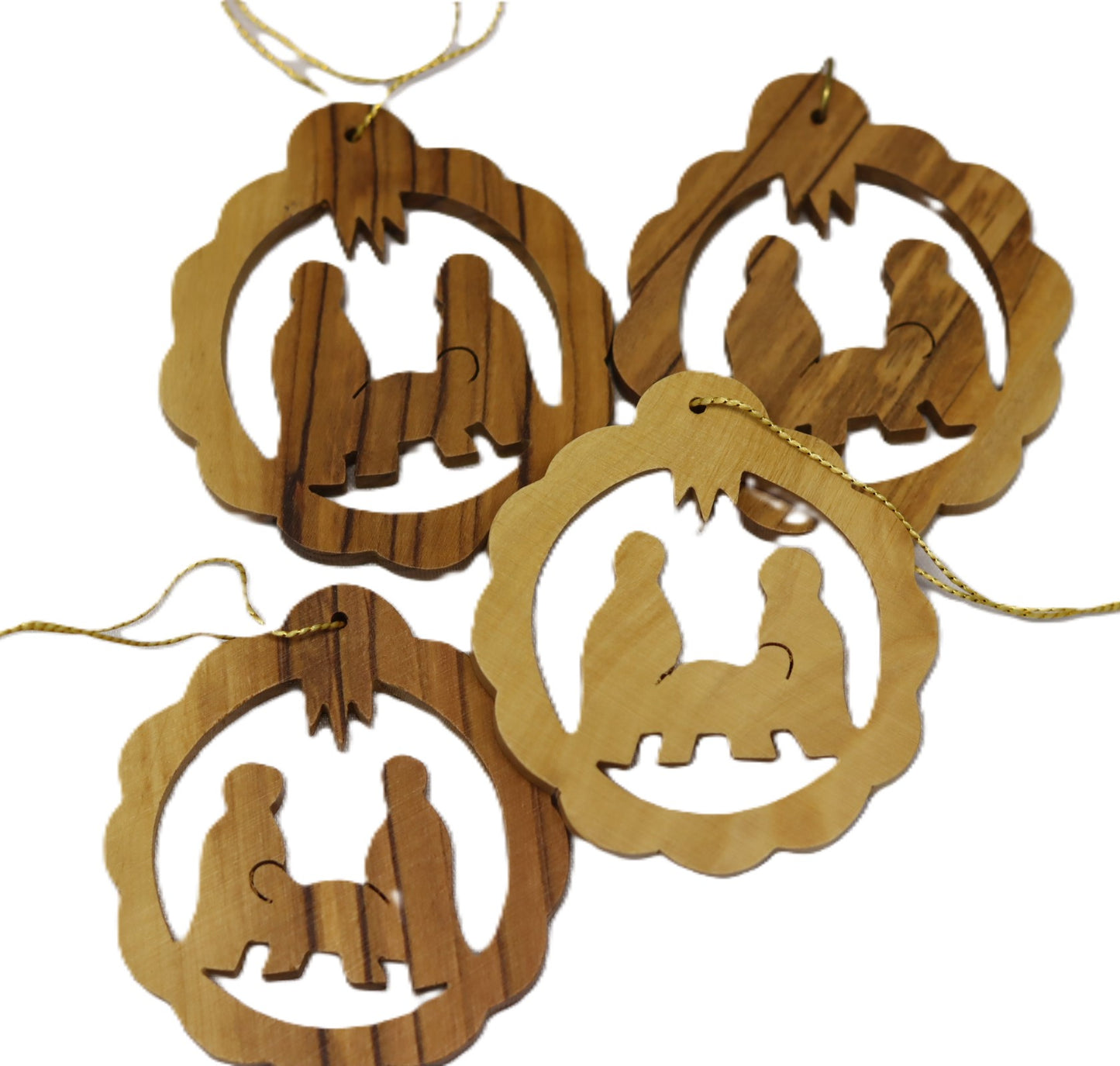 Christmas Tree Decoration Handmade Of Olive Wood In Bethlehem The Holy Land