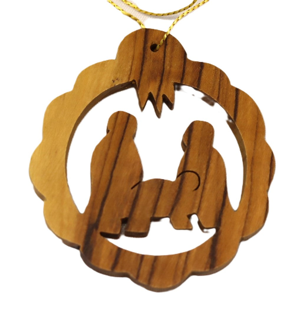 Christmas Tree Decoration Handmade Of Olive Wood In Bethlehem The Holy Land