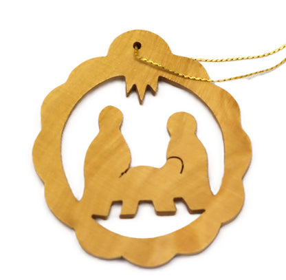 Christmas Tree Decoration Handmade Of Olive Wood In Bethlehem The Holy Land