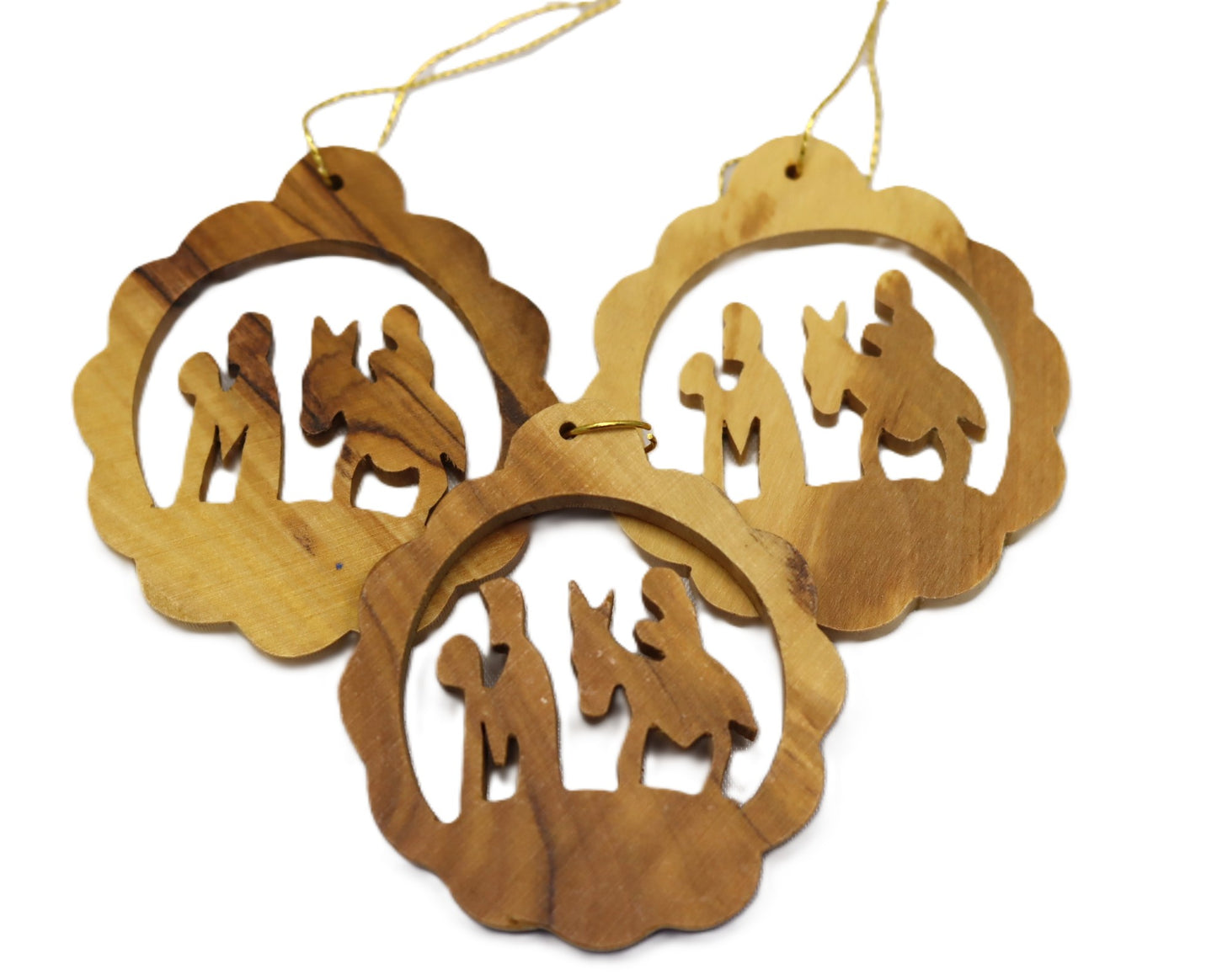 Christmas Tree Decoration Handmade Of Olive Wood In Bethlehem The Holy Land