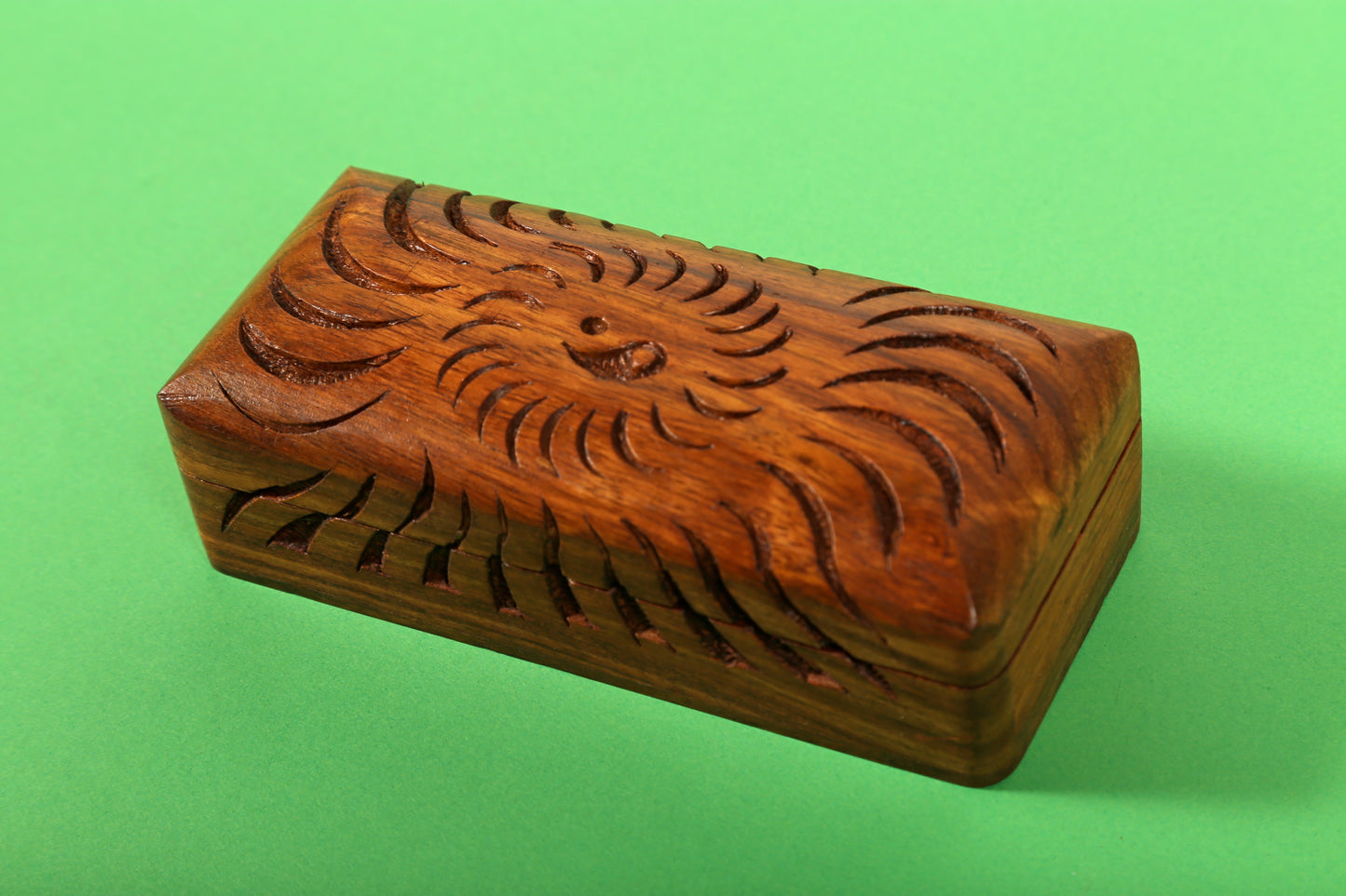 Hand Carved Wooden Jewellery Box