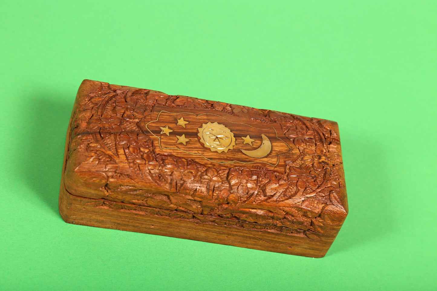 Hand Carved Wooden Jewellery Box
