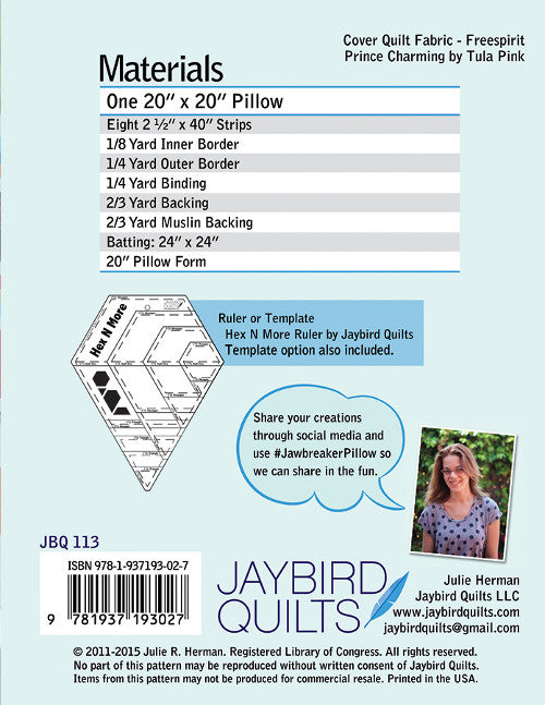 Jawbreaker Pillow - Jaybird Quilts Patterns