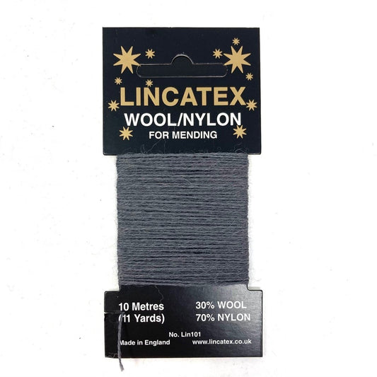 Lincatex Wool Nylon Mending Darning Yarn Thread - Dark Grey