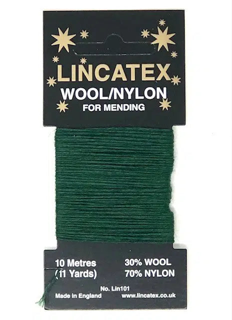 Lincatex Wool Nylon Mending Darning Yarn Thread - Bottel Green