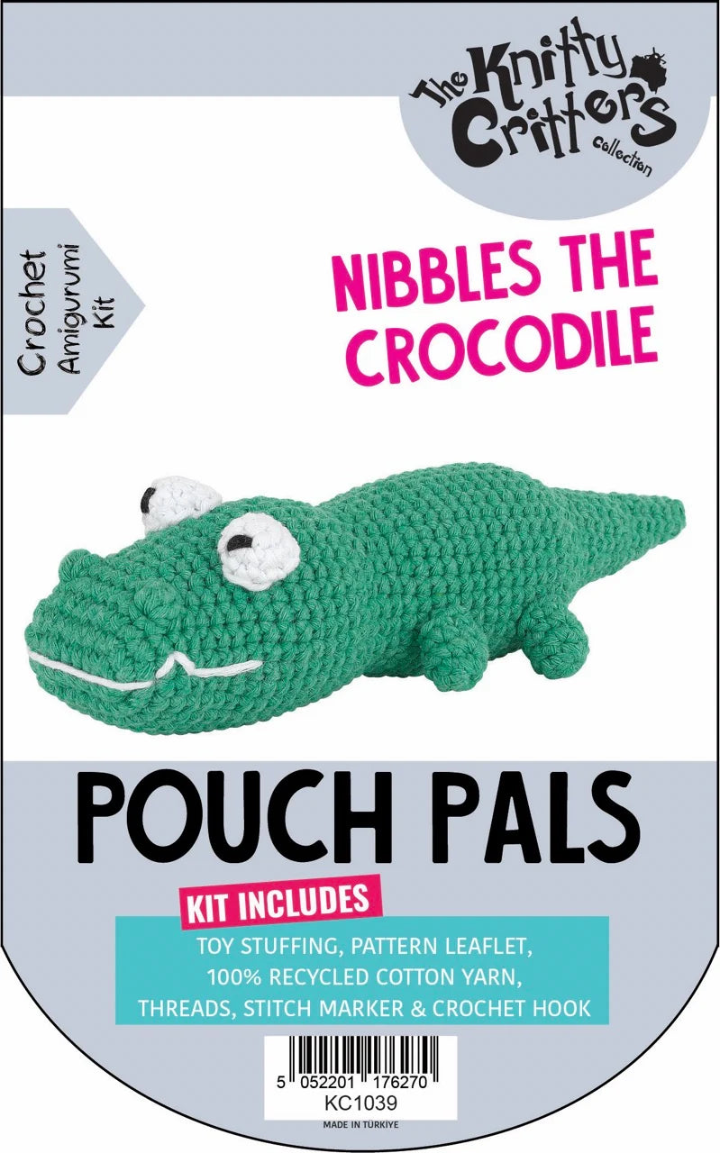 Knitty Critters - Pouch Pals 3 - Nibbles the Crocodile