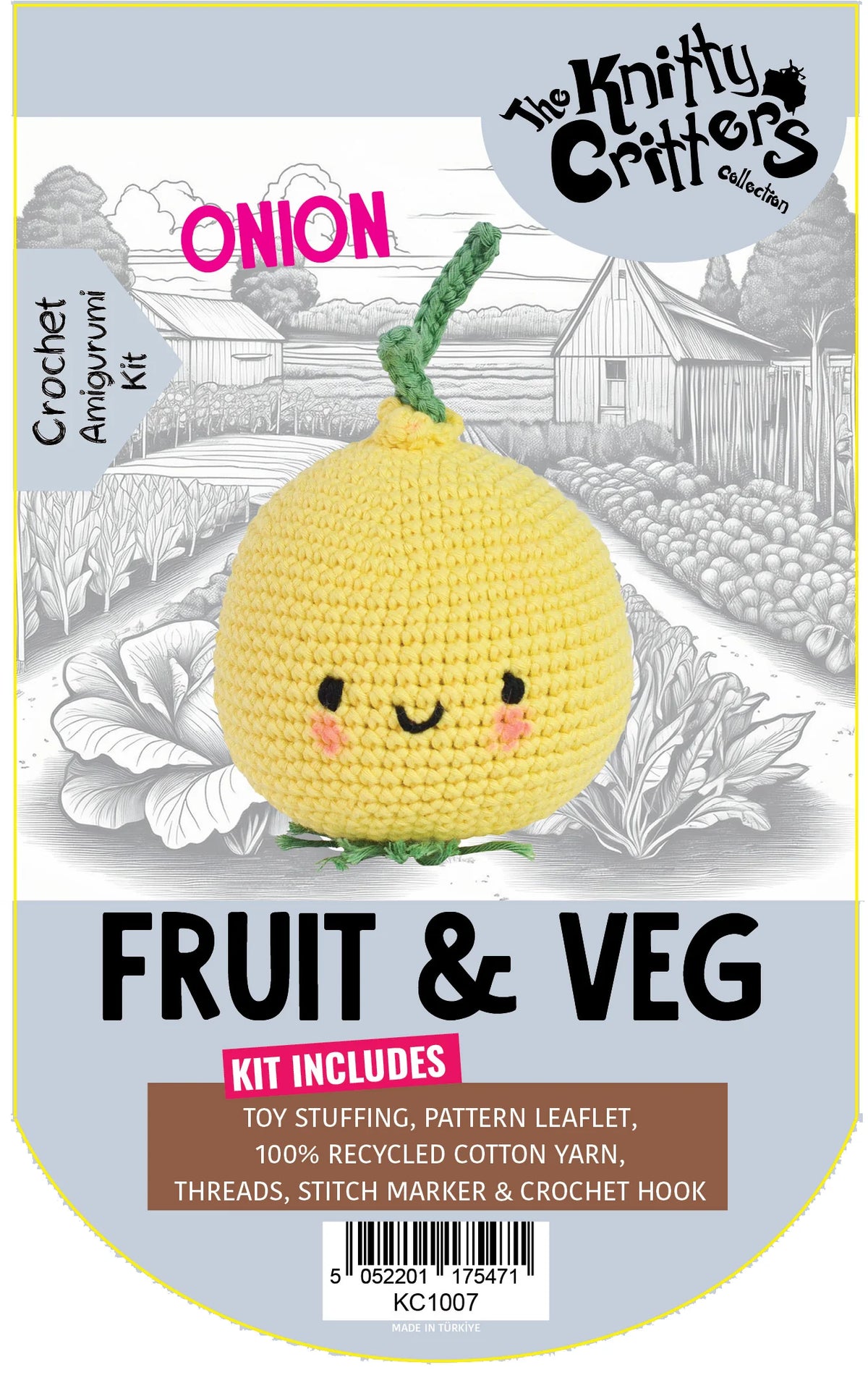 Knitty Critters - Pouch Pals - Fruit & Veg - Onion