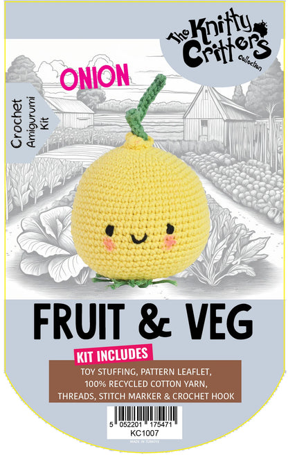 Knitty Critters - Pouch Pals - Fruit & Veg - Onion