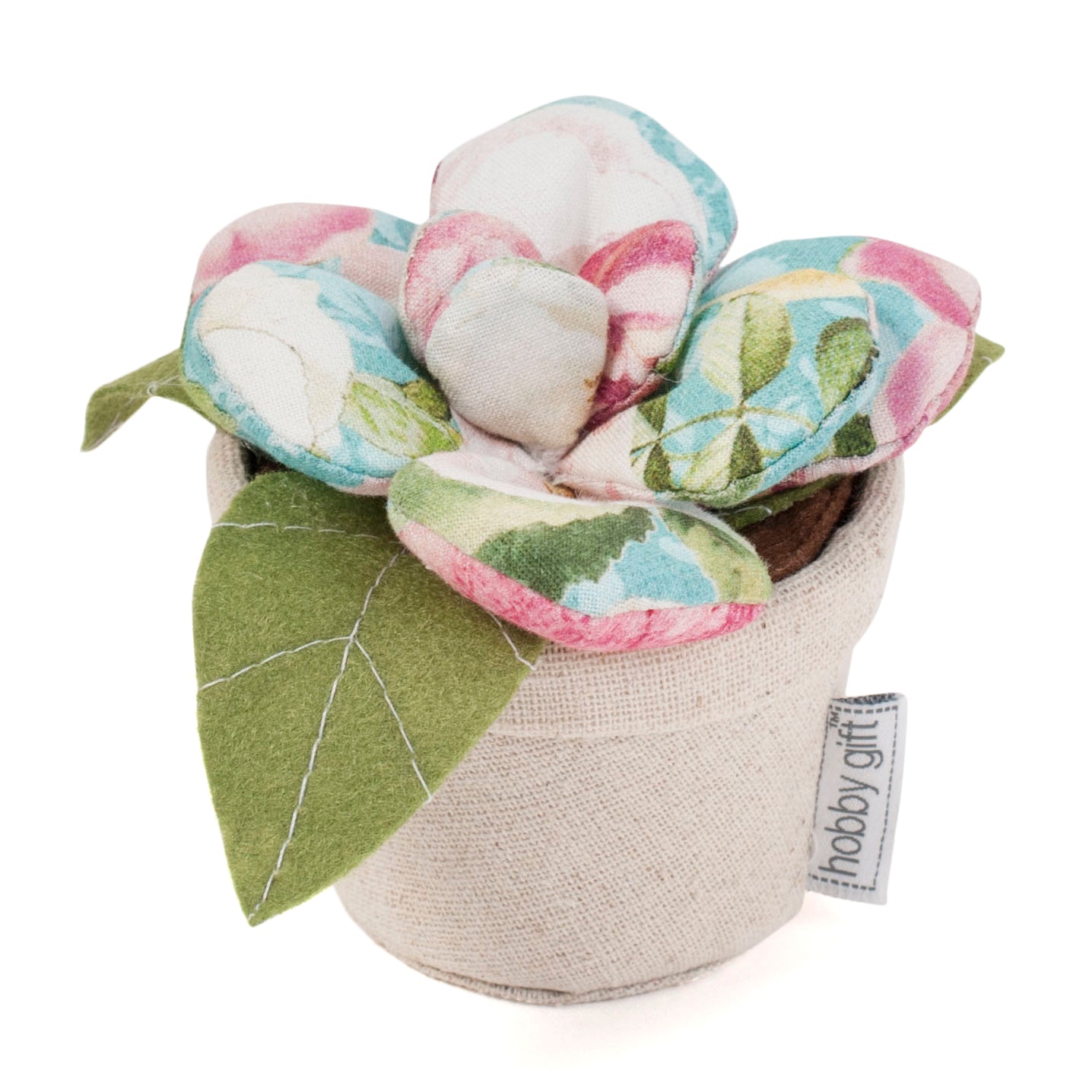 Pincushion: Flower Pot: Rose Blossom