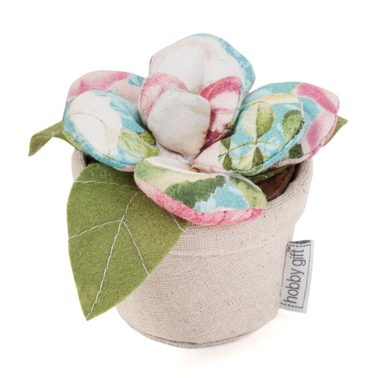 Pincushion: Flower Pot: Rose Blossom