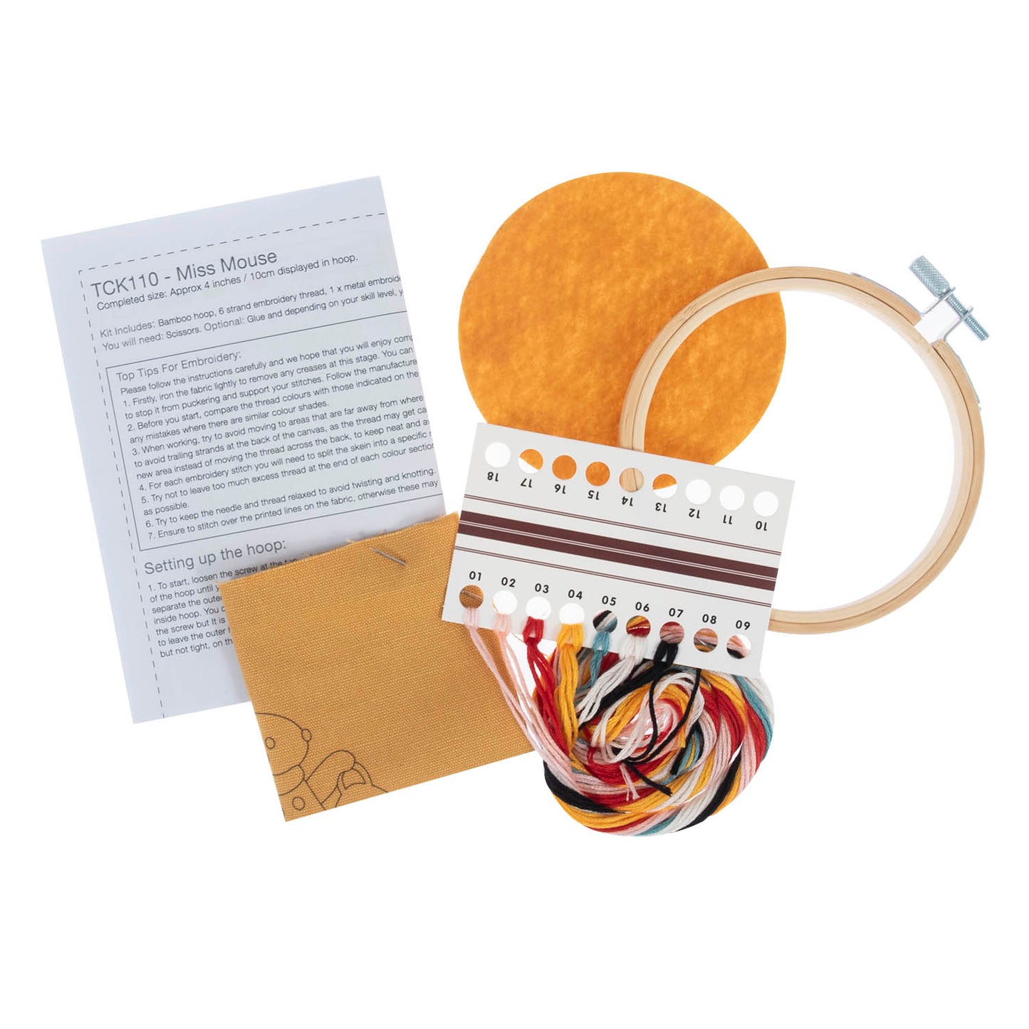 Embroidery Kit with Hoop: Mini: Miss Mouse