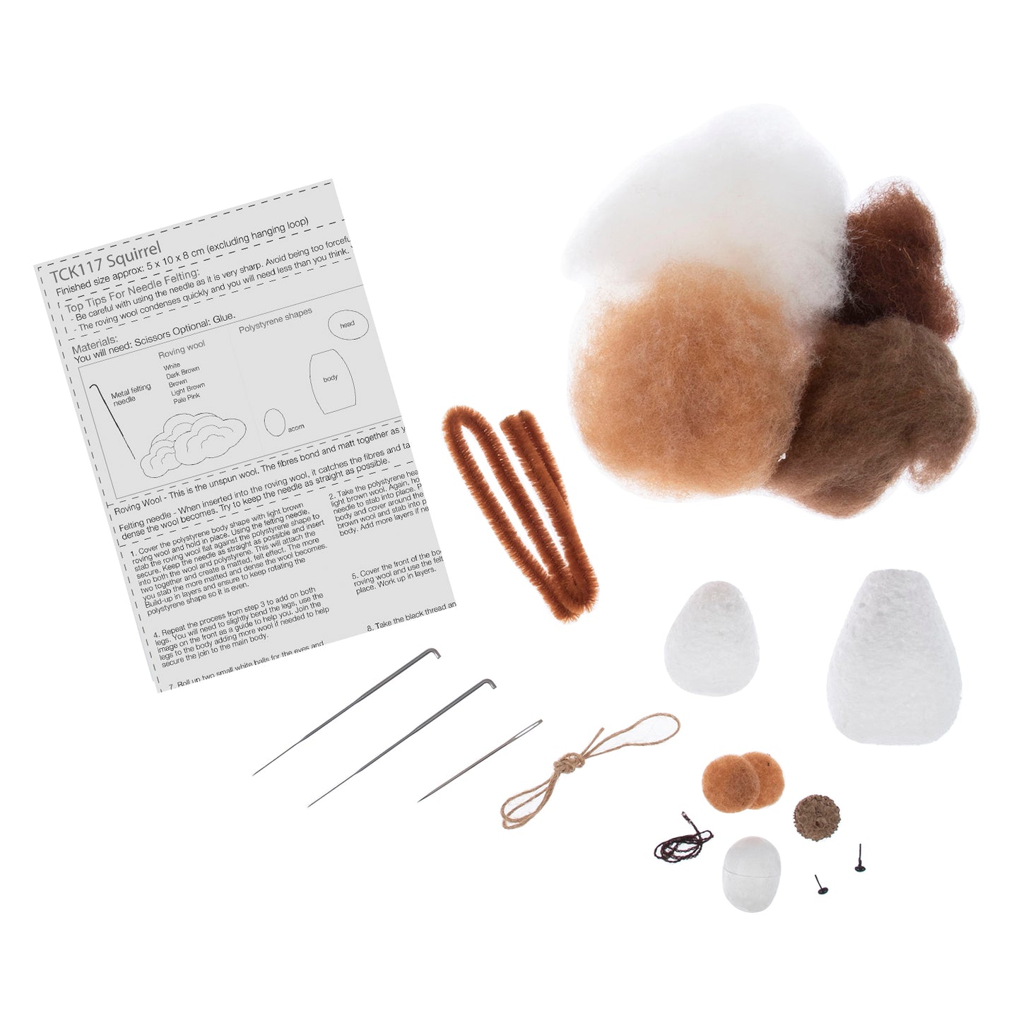 Needle Felting Kit: Squirrel
