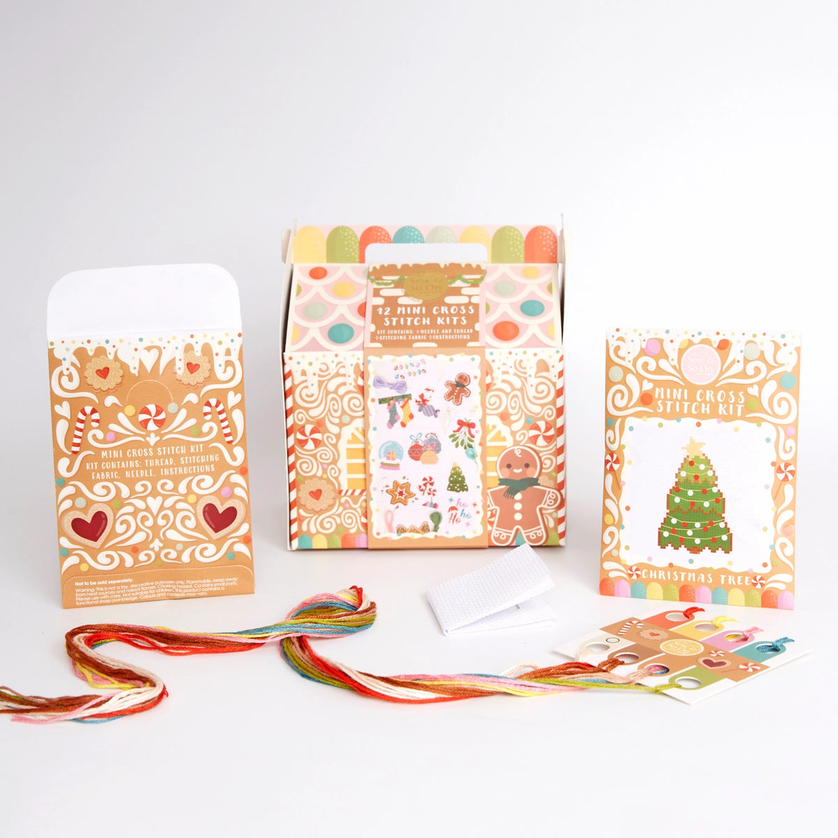 Mini Cross Stitch Kits 12 Designs Gingerbread