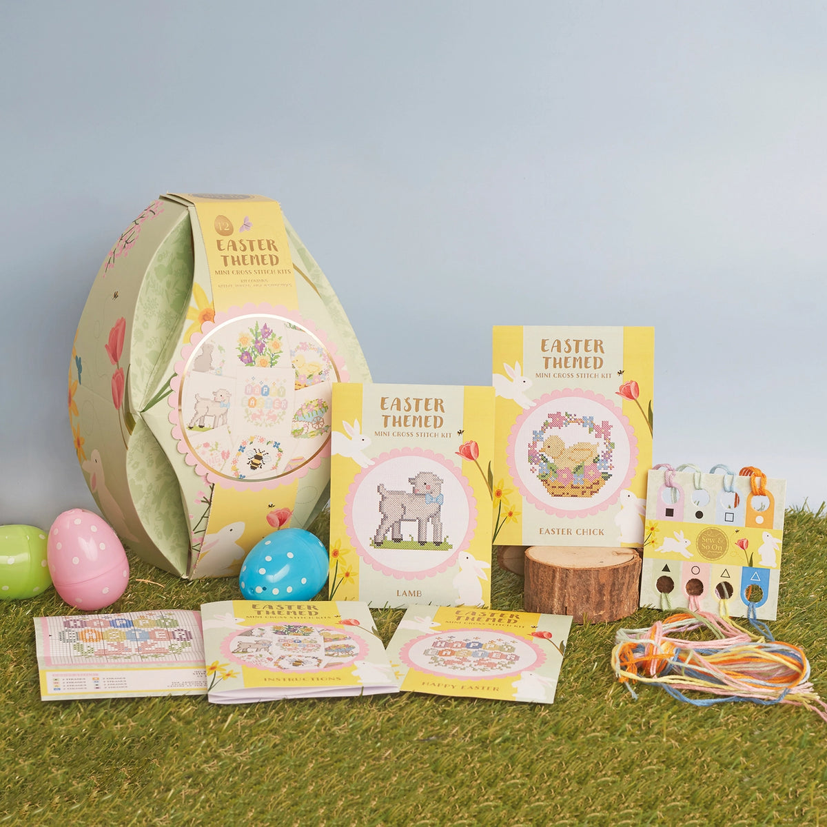 Sew & So On Mini Cross Stitch Kits, 12 Mini Easter Designs