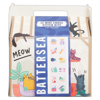 Battersea 12 Mini Cross Stitch Kit, Cat, Aida Fabric
