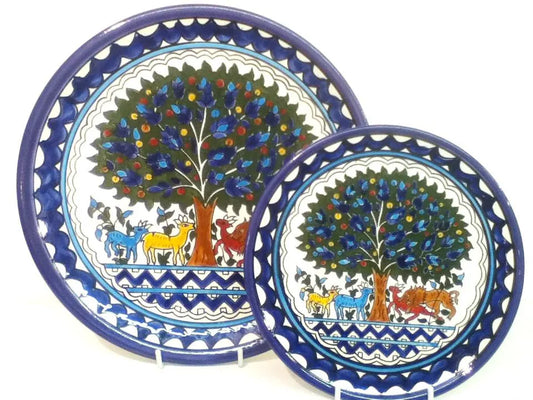 Handmade Palestinian  Ceramic Plate- Tree Of Life