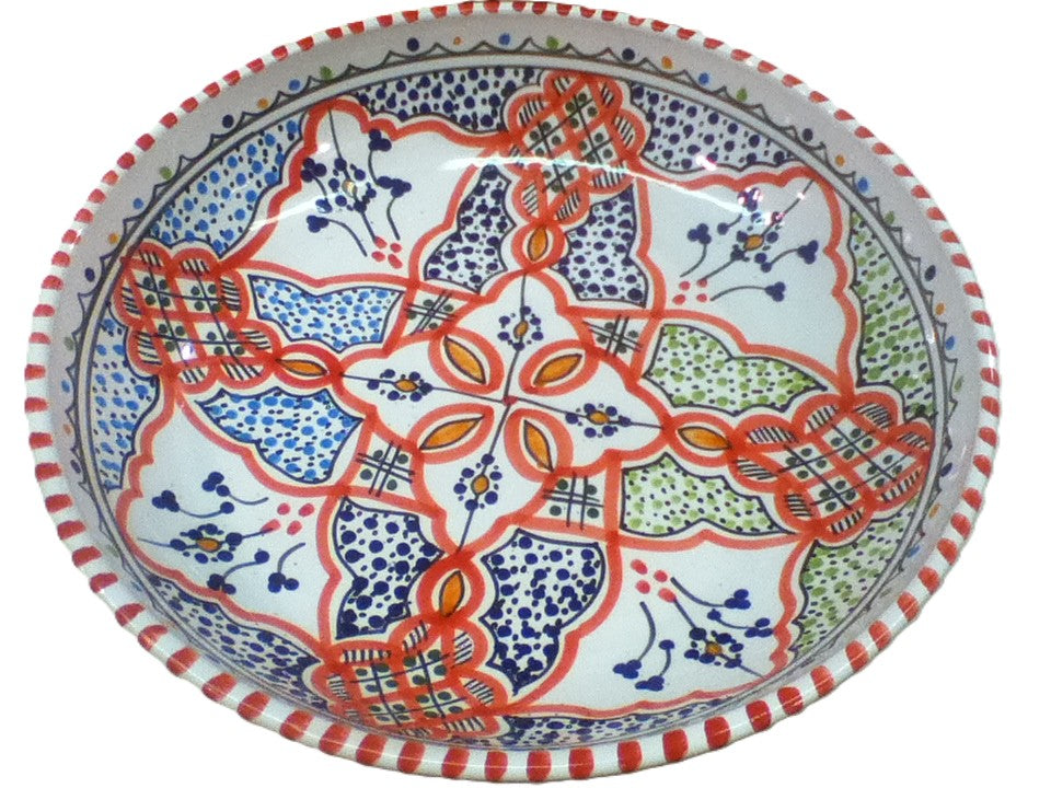 Hand-Painted Tunisian Ceramic Serving Dish
