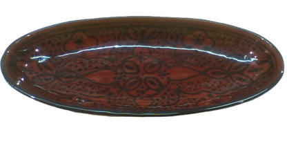 Handmade Tunisian  Large Oval Ceramic Dish