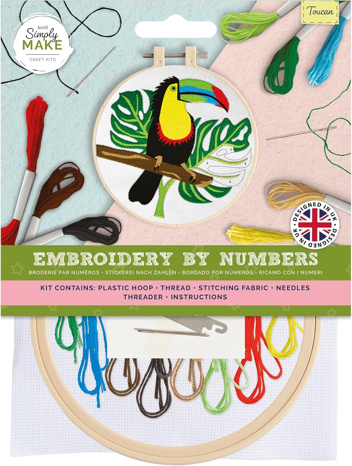 Embroidery By Numbers Toucan Craft Stitch Kit