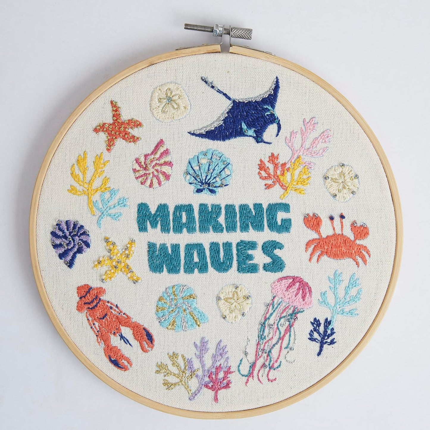 Embroidery Sewing Craft Stitch Kit Waves