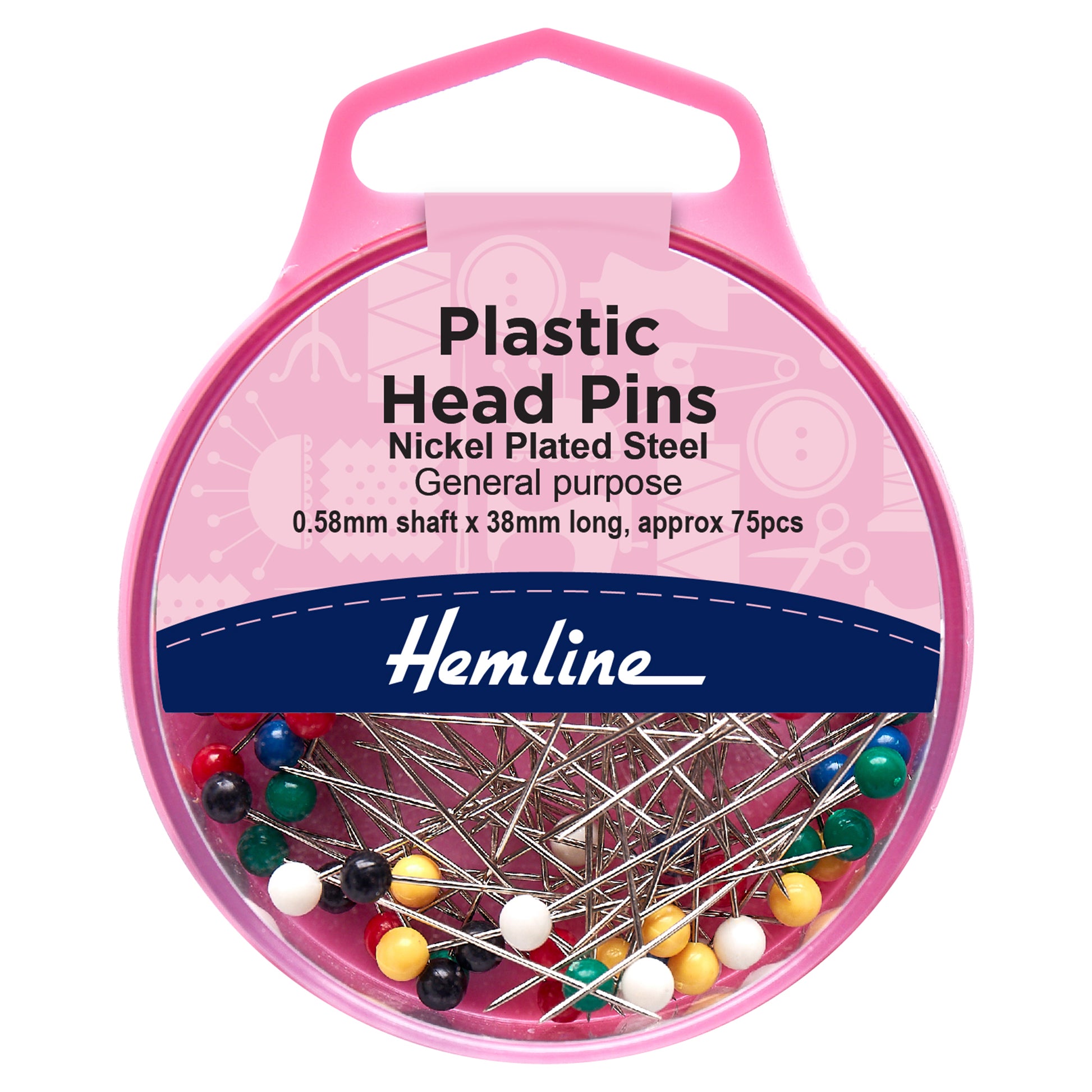 Plastic Head Pins 75pcs