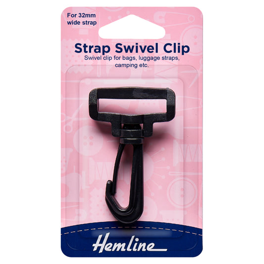 Swivel Clip: Black: 32mm: 1 Piece